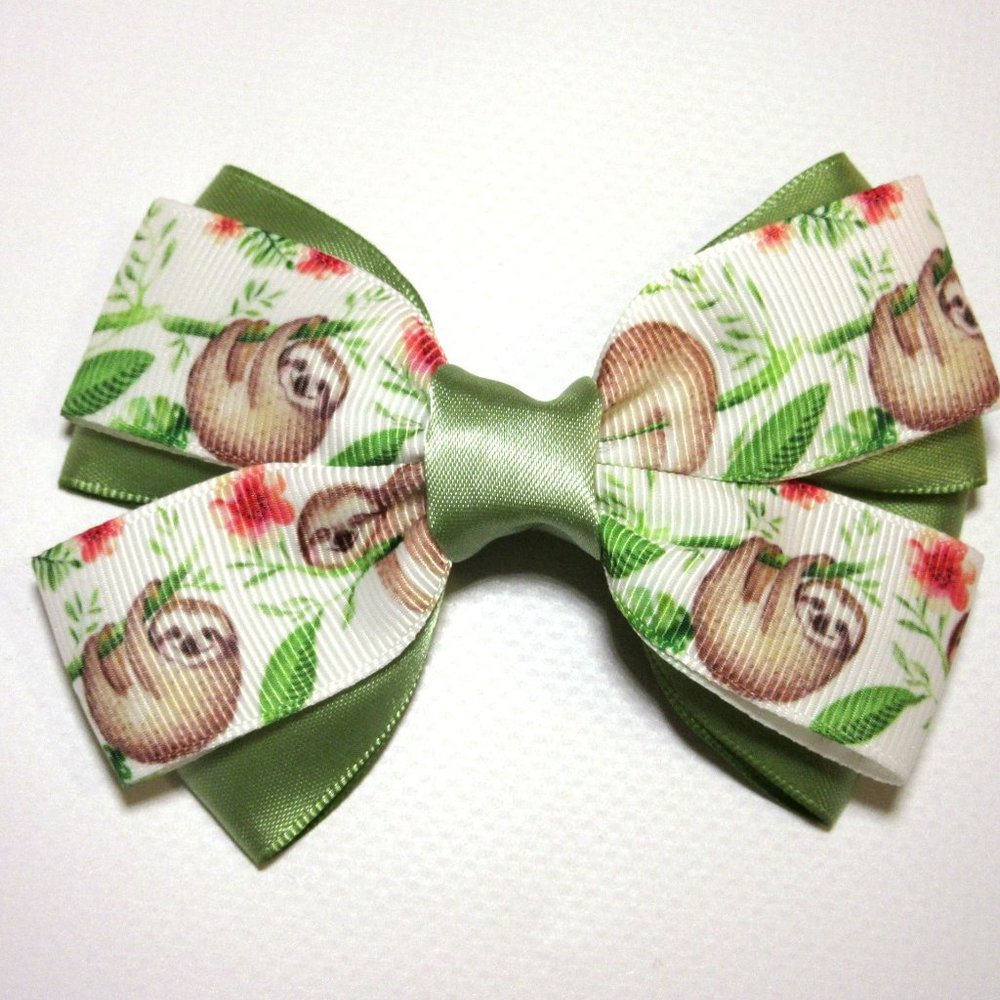 Handmade Sloths Hair Bow